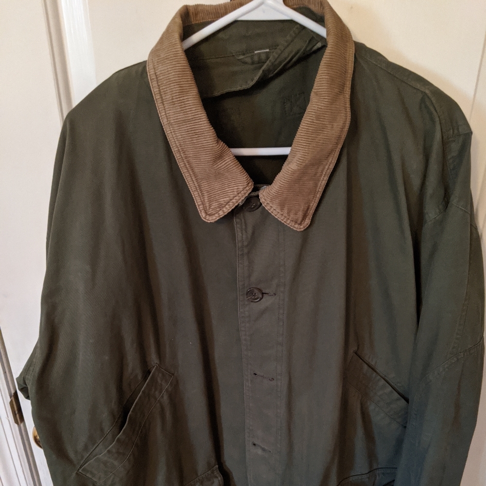 Vintage green button outer layer jacket